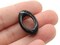 8 23mm Black Plastic Oval Ring Beads - Oval Bead Frames